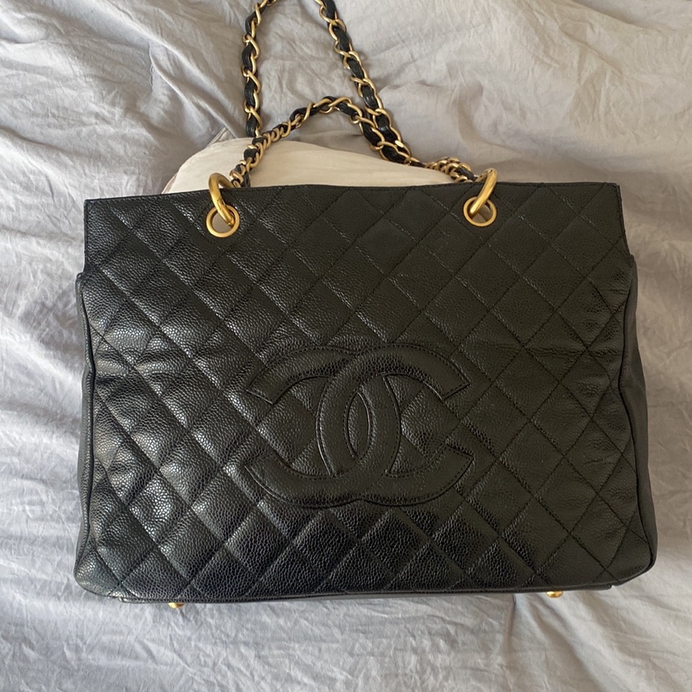 Chanel Grand Shopping Tote Quilted Caviar
